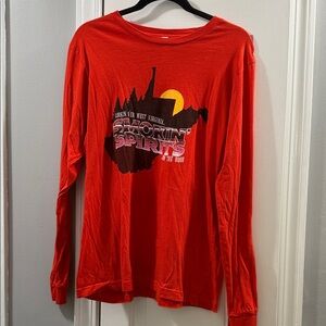 Red Long Sleeve Graphic Tee size large unisex